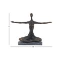 thumbnail image 3 of 14" x 11" Brass Polystone Yoga Sculpture, by DecMode, 3 of 9