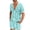 Light Blue, variant on Men's Summer Ice Silk Hollow Cool Short Sleeve Two-Piece Suit, Casual Stretch Loose Tracksuit Set for Men