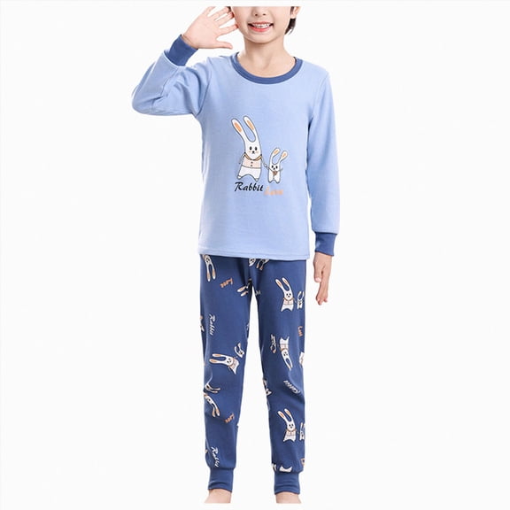 Little Girls Pajamas Sets Baby Girl Cotton Pjs Kids Long Sleeve Sleepwear 6-12 Months 12-24 Months 2t 3t 4t 5t 6t 7t 8t 9t Children(Sky Blue,2-3 Years)