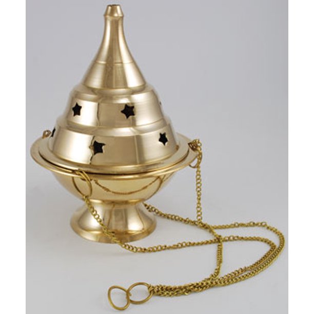 Incense Burner Brass Censer Pot Ready to Hang Burn Cones Resins Powders