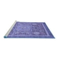 thumbnail image 2 of Ahgly Company Machine Washable Indoor Round Abstract Blue Modern Area Rugs, 8' Round, 2 of 4