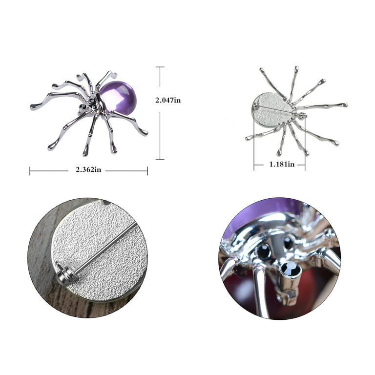High Quality Metal Black Crystal Spider Brooch Custom Pearl Faberge Spider  Women Brooches For Halloween Gift