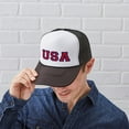 thumbnail image 5 of CafePress - USA Logo - Adjustable Unisex Printed Trucker Hat with Mesh Back, 5 of 8