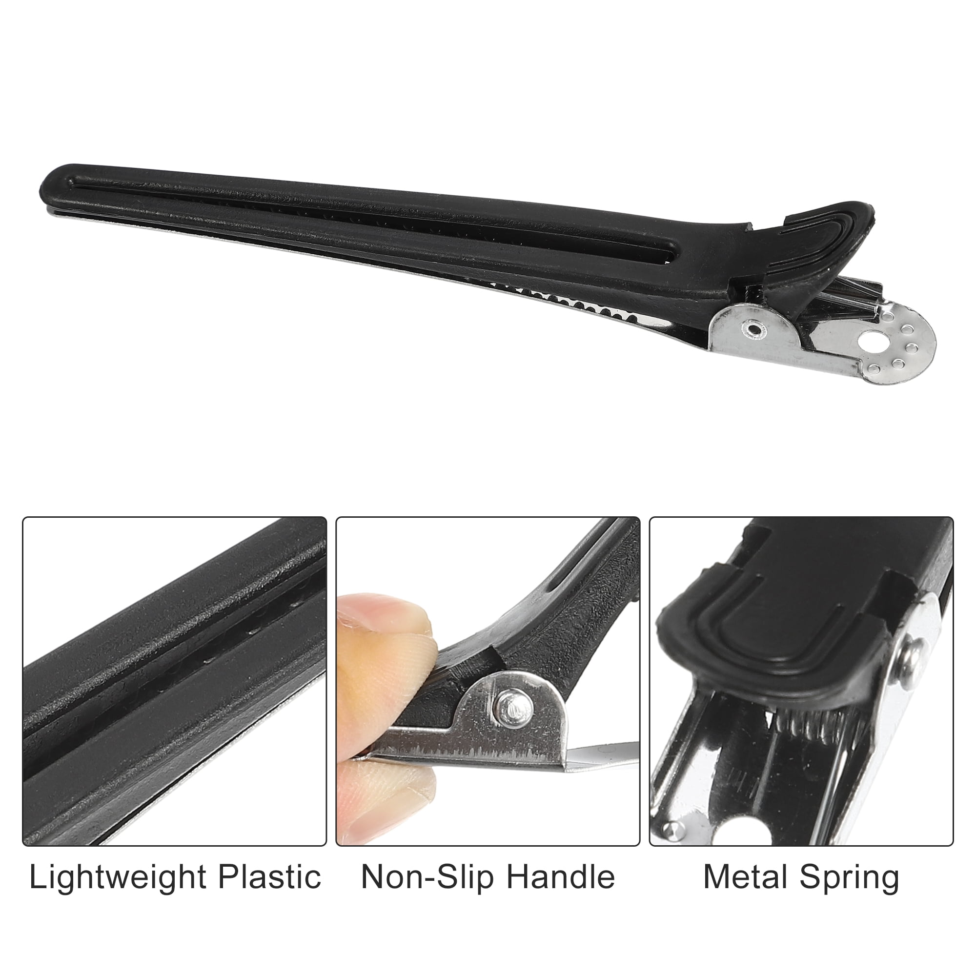 Unique Bargains Black Plastic Duckbill Hair Clip 6pcs
