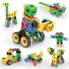 PicassoTiles STEM Toys 105 Piece Building Set Kids Construction Engineering Kit, Multicolor