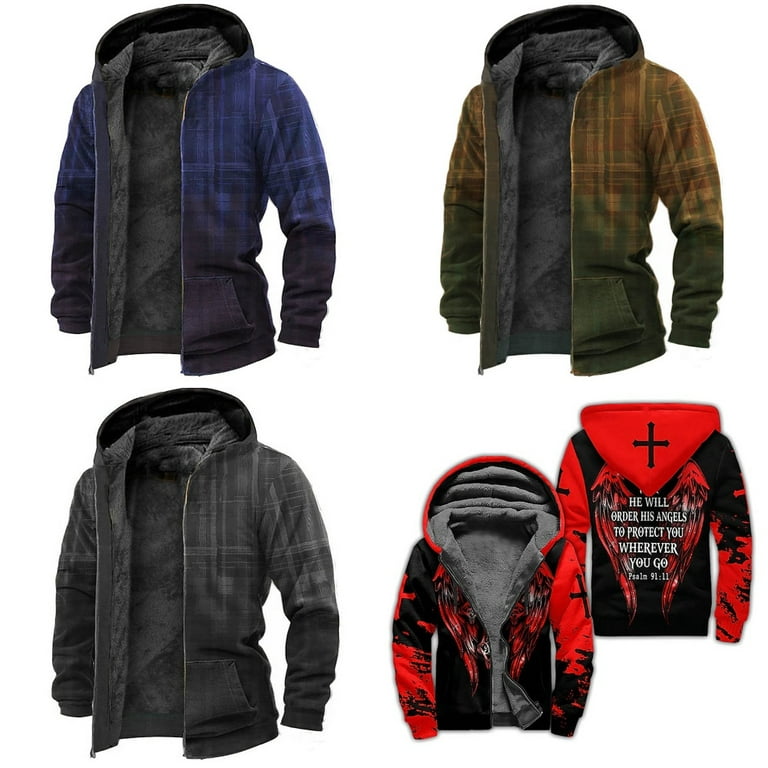 Men's Fleece Jacket Zip Hoodie Jacket Yellow Red Wings Knight Graphic Prints & Daily 3D Print streetwear clothing top -