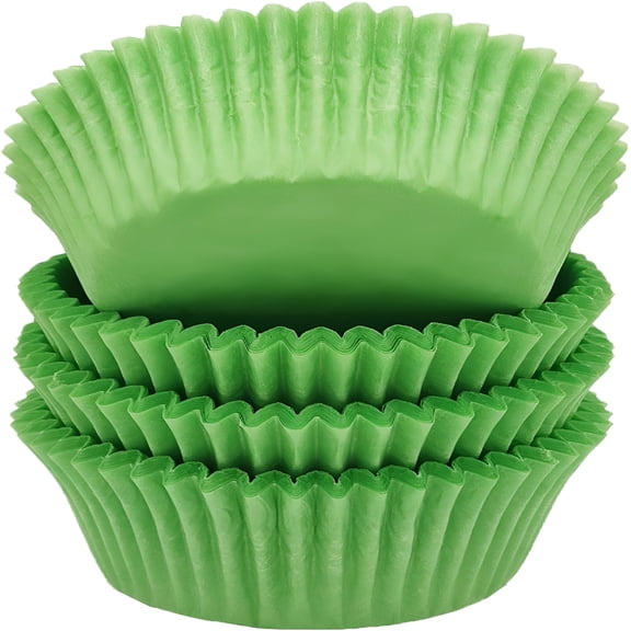 BPPEG Green Greaseproof Cupcake Liners Muffin Paper Baking Cups Standard Size Cupcake Liners,100-Count