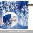 thumbnail image 6 of Watercolor Ocean Coral Texture Valances for Windows,Kitchen Valance Rod Pocket Short Curtain, Abstract Marine Life Valance Curtain Window Valances for Bedroom Bathroom Living Room 42x12in, 6 of 9