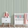 thumbnail image 3 of Peel and Stick Wallpaper Vertical Striped Muted Green Blue Neutral Tones Minimalist Wall Mural 23.6in x 9.8ft Self Adhesive Removable Wall Paper Renter Friendly Wallpaper for Nursery Bedroom Cabinets, 3 of 8
