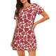 thumbnail image 1 of Fotbe Hearts Bata de Dormir para Mujer con Estampado, Camisón de Algodón de Manga Corta, Ropa de Dormir Casual, 1 of 6