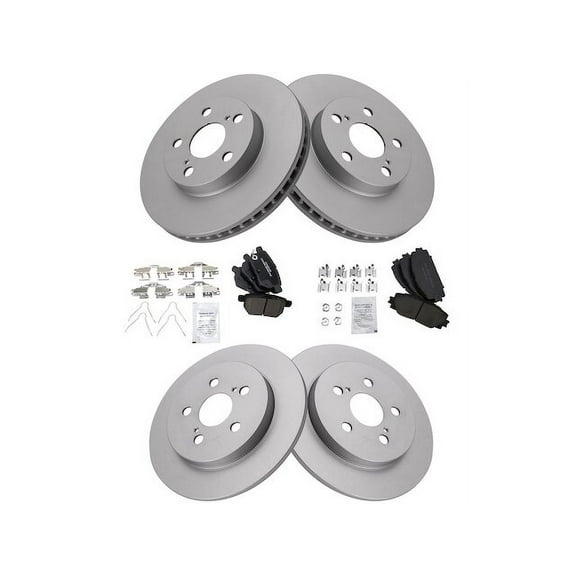 Front and Rear Brake Pad and Rotor Kit 6 Piece - Compatible with 2010 - 2015 Toyota Prius 2011 2012 2013 2014
