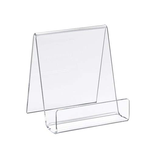 Clear Acrylic Countertop Easel: Display Stand for 1 Books, DVD & Video Game Case, 5 Pack