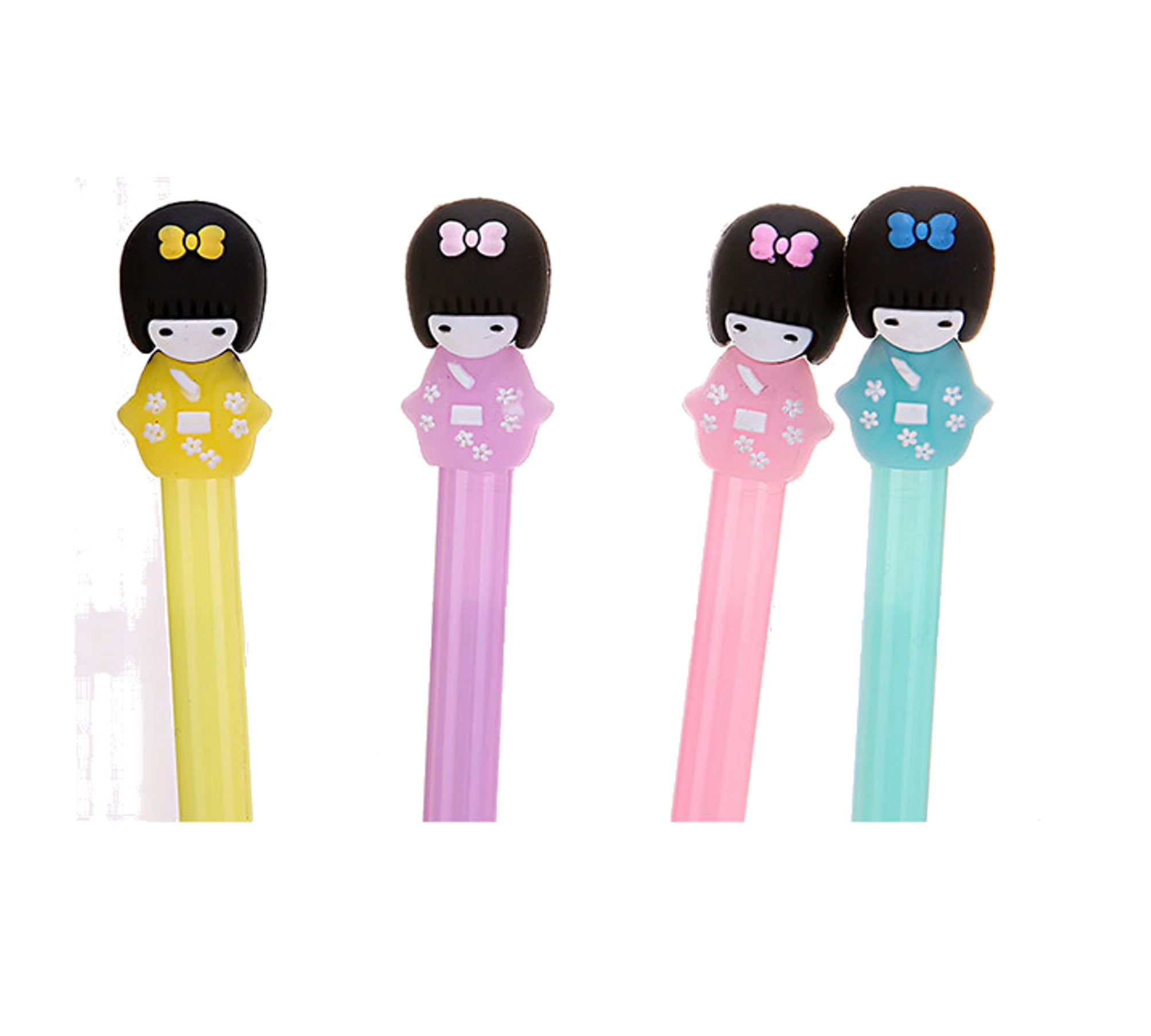 4 Pcs Asian Doll Ink Pen Assorted Colors School Supply Home Office  Stationary O-Pen7 