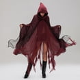 thumbnail image 4 of Gupgi Adult Halloween Witch Cloak Ripped Grim Reaper Hood Cape Cosplay Outfit, 4 of 9