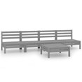 thumbnail image 2 of vidaXL 5 Piece Garden Lounge Set Grey Solid Pinewood, 2 of 12