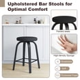 thumbnail image 4 of CQSXDA Backless Swivel Bar Stools Set of 2, Comfortable Fabric Upholstered 26 Inch Height Stools Ideal for Restaurants and Homes, 4 of 9