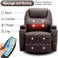 thumbnail image 3 of Korser Fauteuil Inclinable Pivotant à Bascule avec Massage en Similicuir pour Salon, Brun, 3 of 7