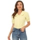thumbnail image 1 of Blusa de Trabajo Informal Allegra K Algodón Peter Pan Para Mujer Amarillo claro XS, 1 of 5