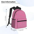 thumbnail image 4 of Gaeub Pink Gingham School Backpack Waterproof Bookbag for Men Women College High School Bags, 4 of 8