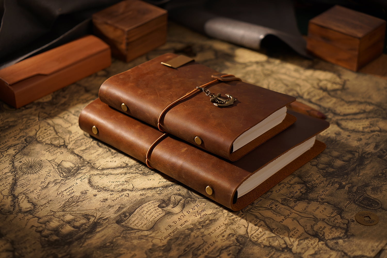 KISSKI·H Olvido Leather Notebook Journals, A5 Binder 6 Ring Refillable Travelers Notebook, Vintage Journals for Writing, A5 Planner Binder, Handmade Folio Organizer, Gift for Women/Men, Brown