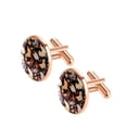 thumbnail image 2 of PhooArto Men's Classic Stainless Steel, Roosters Hens Eggs Pattern Cufflinks Business Wedding Shirts, Rose Gold, 2 of 7