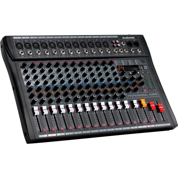 Consola Mezcladora Audiotek 12 Canales Bluetooth USB Estudio Sonido