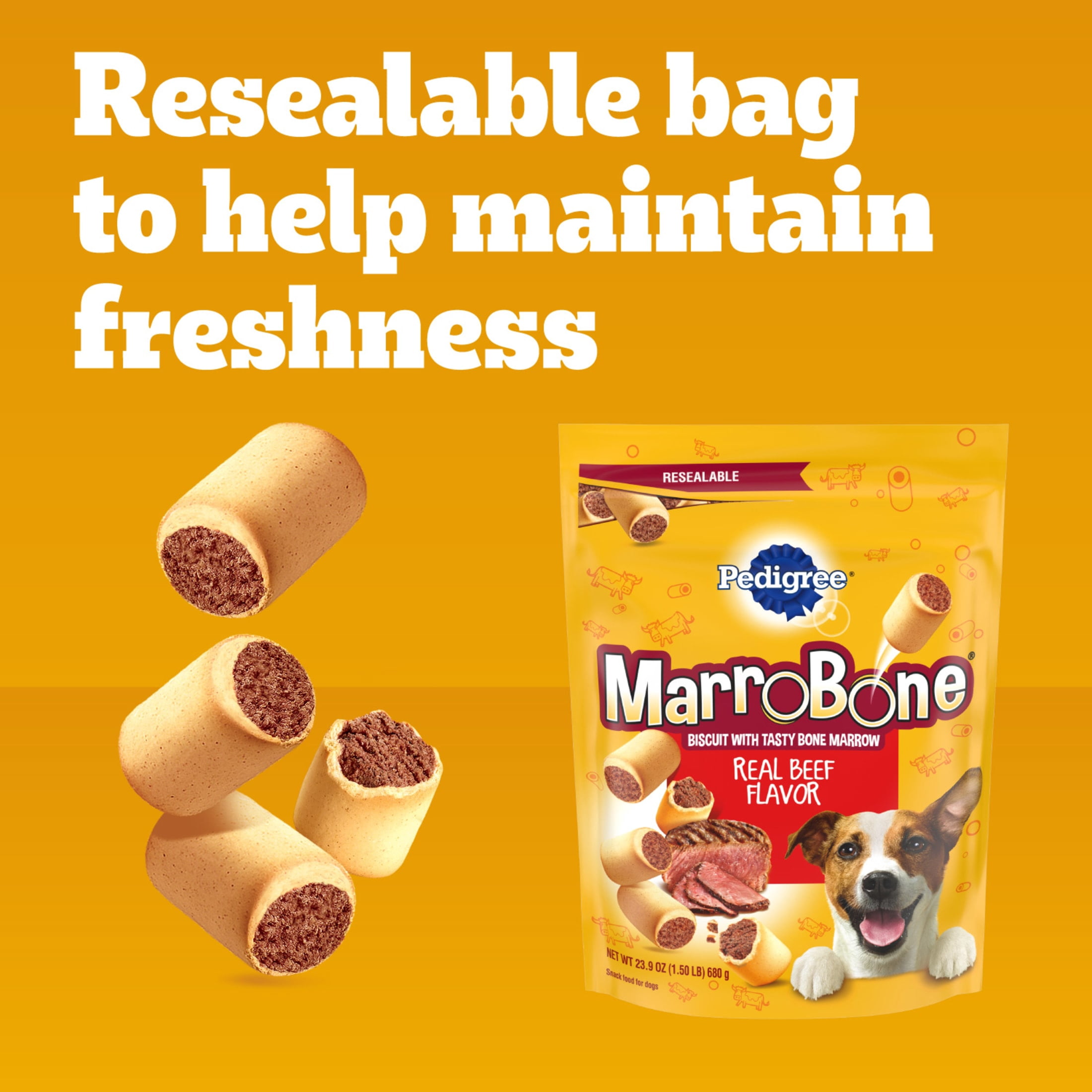 Pedigree Dry Dog Treats MarroBone Mini Real Beef Flavor, 15 oz. Bag