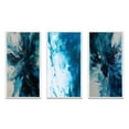 thumbnail image 2 of Designart "Aqueous Whimsy in Teal and Black II" Abstract Framed Wall Art Set Of 3 - Teal Abstract Frame Gallery Set For Office Decor, 2 of 6
