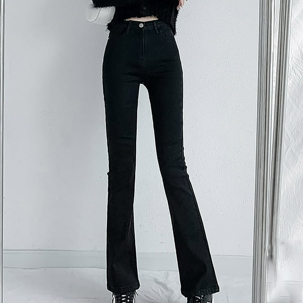 Ladies Bell Bottom Jeans Flared Trousers Denim Pants Bootcut High