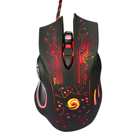 Professional USB Wired Optical Gaming Mouse Adjustable 5 Levels DPI 5500 with 6 Buttons LED Light for Desktop PC Laptop