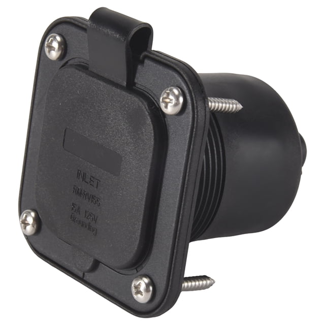 Flanged Inlet ETL 15 Amp RV Plug Receptacle Block Heater Bumper Plug with Waterproof Cover NEMA 5-15 Male Wall US Plug