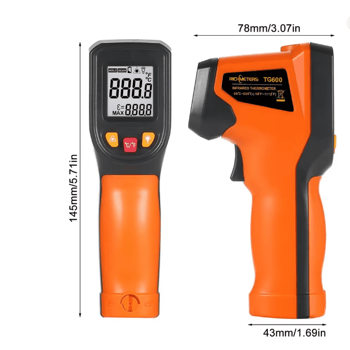 RICHMETERS TG600 No-contact Digital Infrared Thermometer -50~600℃