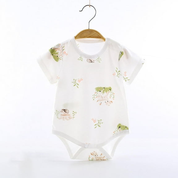 lulshou Breathable Baby Bodysuits Short Sleeve Cute Print Onesies Summer Lightweight Romper for Newborn Infant Unisex