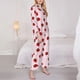 thumbnail image 3 of Balery Strawberry Conjunto de Pijama con Estampado para Mujer, Conjunto de Dos Piezas con Manga Larga, Ropa de Dormir Suave con Bolsillos, Pijamas Cómodos-Medium, 3 of 7