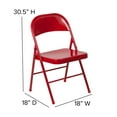 thumbnail image 5 of Flash Furniture Hercules Series Adult Size Double Braced Metal Folding Chairs, Set of 2, Red, 5 of 14