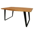 thumbnail image 3 of Anaheim Dining Table in Modern Natural Finish on Solid Wood with Iron Base, 3 of 5