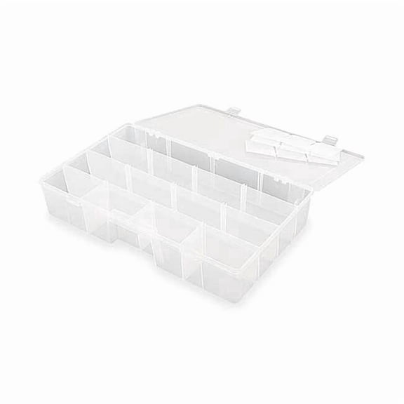 FLAMBEAU Adjustable Compartment Box,Translucent T7004