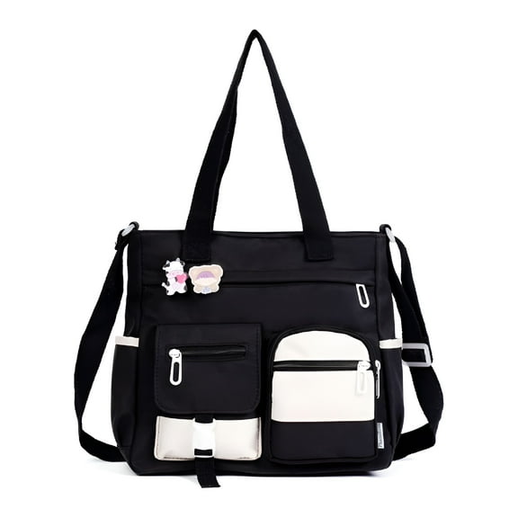 GASTROPOD Nylon Messenger Bag for School Cute Shoulder Tote Bag with Multiple Pockets Large Capacity Messenger Bag for Teens Waterproof School Satchel