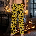 thumbnail image 2 of CONFREE Halloween Men's Pajama Pants Hallowmas Pj Pants for Men Pumpkin Ghost Print Lounge Bottoms Elastic Waist Drawstring Sleepwear With Pockets, 2 of 6