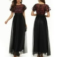 thumbnail image 3 of KaLI_store Wedding Guest Dress Women's Vintage V Neck Ruffle Split Bridesmaid Party Long Dress RD1,X-L, 3 of 4