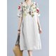 thumbnail image 4 of Vestido de verano con estampado floral para mujer, vestido midi de manga corta, elegante, informal, holgado, 2023, 4 of 5
