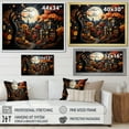 thumbnail image 4 of Designart "Cozy Village in Moonlit Autumn IV" Cityscapes Framed Wall Art Decor - Industrial Orange City Art Deco Living Room Framed Canvas Art, 4 of 6
