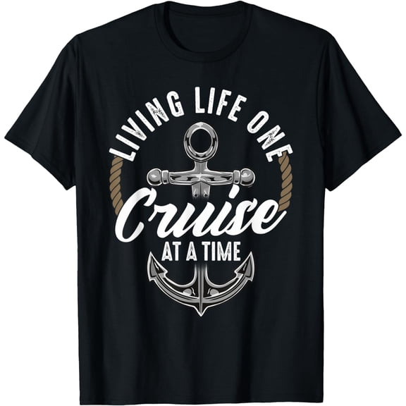Living Life One Cruise At A Time Funny Cruising Ship Cute T-Shirt mens t shirt，black，women，funny，misfits，men，journey，t-shirt