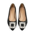 thumbnail image 3 of Dream Pairs Women Dress Shoes Glitter Rhinestones Shoes Plus Size BLACK-SATIN, 3 of 7