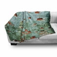 thumbnail image 3 of Wall Soft Flannel Fleece Throw Blanket, Fragment of Brickwork Close-up Photograph Old Damaged Dramatic Wrecked Grunge Texture, Cozy Plush for Indoor and Outdoor Use, 60" x 80", Red Teal, by Ambesonne, 3 of 6