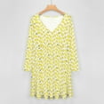 thumbnail image 4 of Watercolor Yellow Fruit Lemon Long Sleeve Dresses For Women Vintage Elegant Party Dress Oversized V-neck Dress S-8XL, 4 of 7