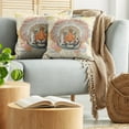 thumbnail image 5 of Ambesonne Tribal Throw Pillow Cover 2 Pack, Savannah Bohemian Wild Tiger, 20", Orange and Peach, 5 of 5