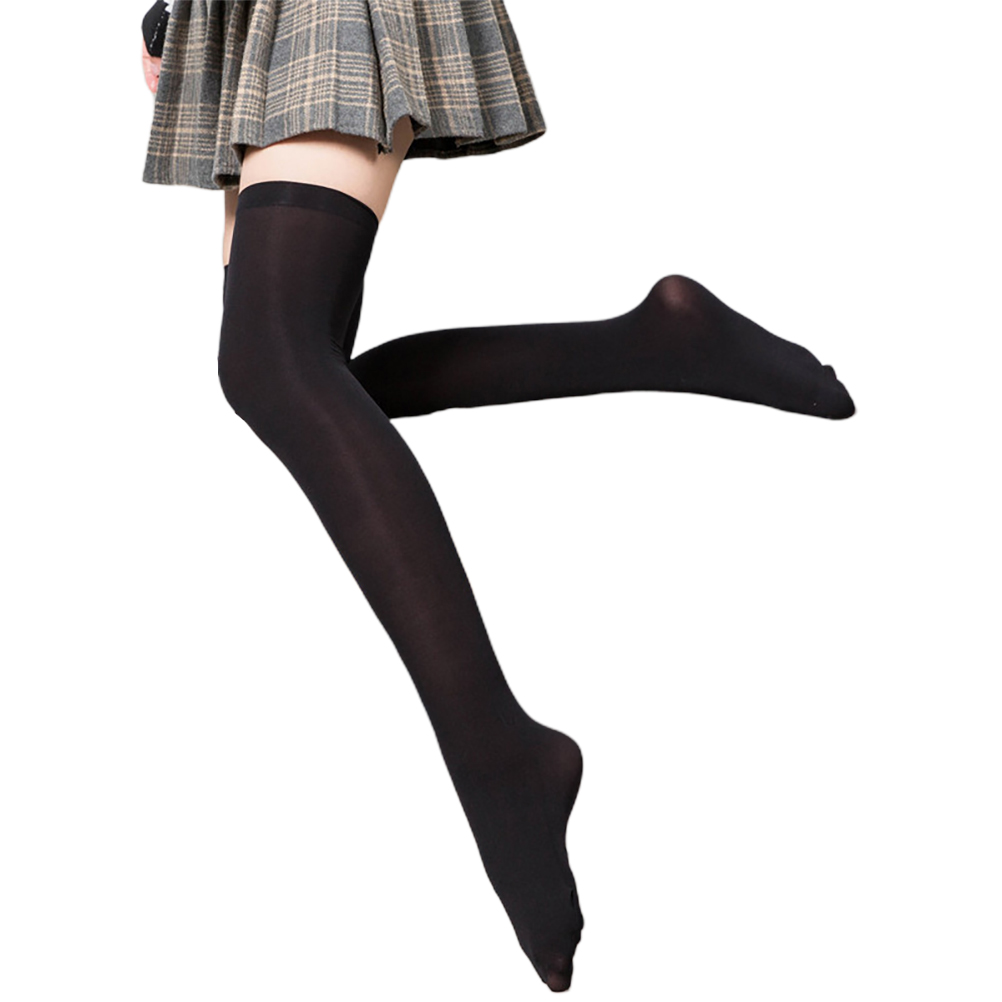 Solid Color Thigh High Socks Non-slip 