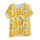 thumbnail image 5 of Camisetas de Manga Corta para las Mujeres Casual Cuello Redondo Cómodo de Lino Camiseta Botón Blusa Top Verano Manga Corta para las Mujeres, 5 of 5