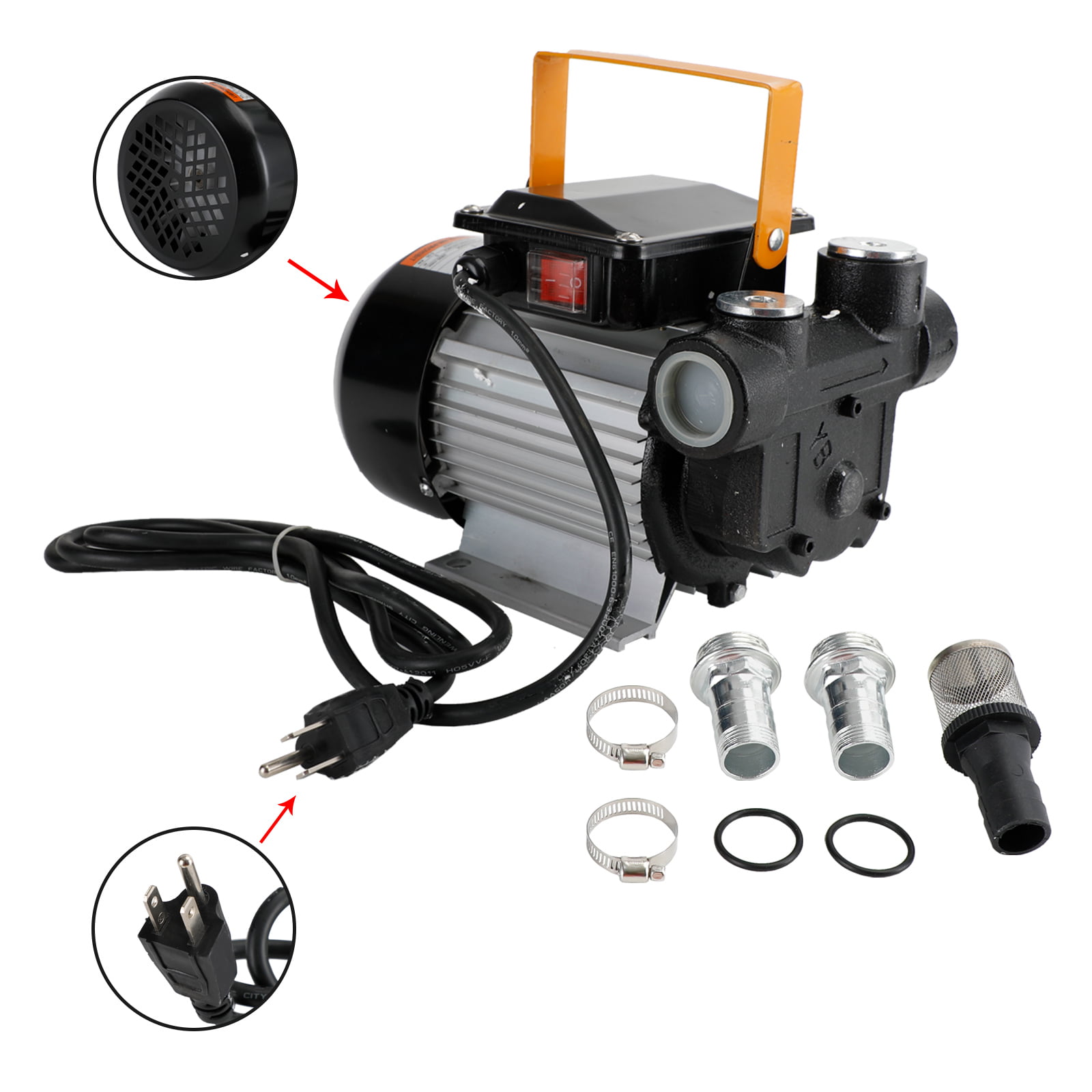YaoFaFa Diesel Pump 12 V 175 W Oil Extraction Pump Electric Oil Change Pump  Fuel Pump Supports Forward and Reverse Rotation 45 L/min